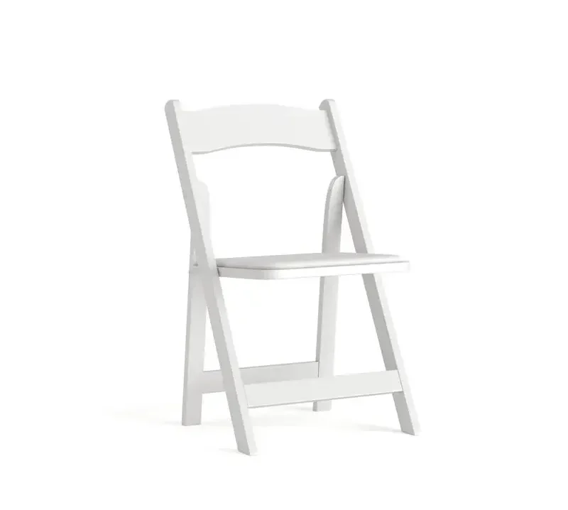 White resin chair with pad